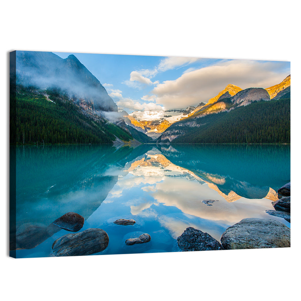 Lake Louise Sunrise Reflection Wall Art, canvas print, landscape