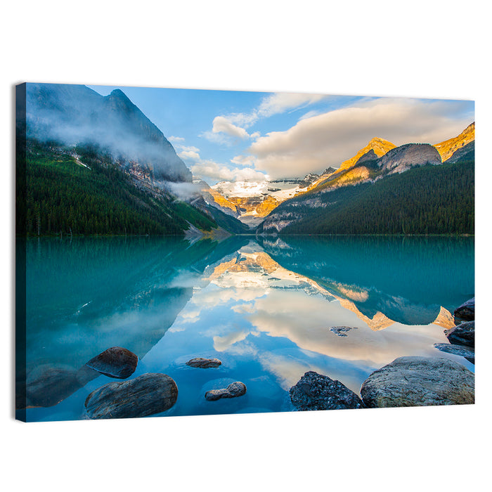 Lake Louise Sunrise Reflection Wall Art as a canvas print