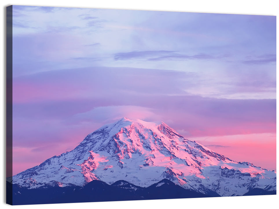 Mount Rainier Alpenglow with Lenticular Cloud Wall Art