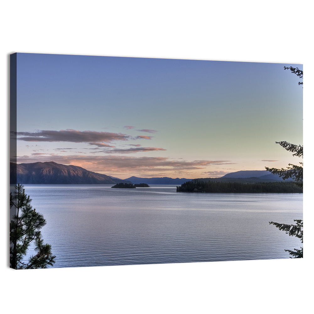 Lake Pend Oreille at Dusk Wall Art, canvas print, landscape