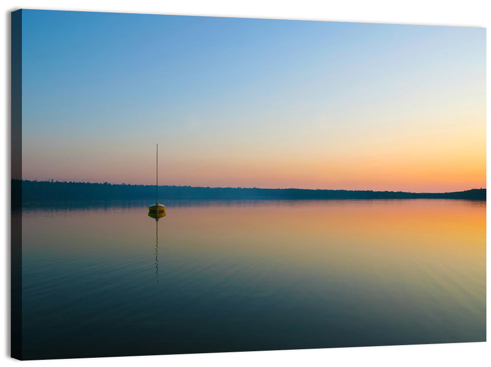 Cyprus Lake Sunset Boat Wall Art, canvas print, landscape