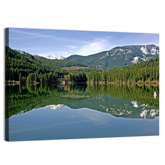 Lake Crescent Reflection Wall Art as a canvas print