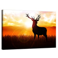 Golden Hour Deer Silhouette Wall Art