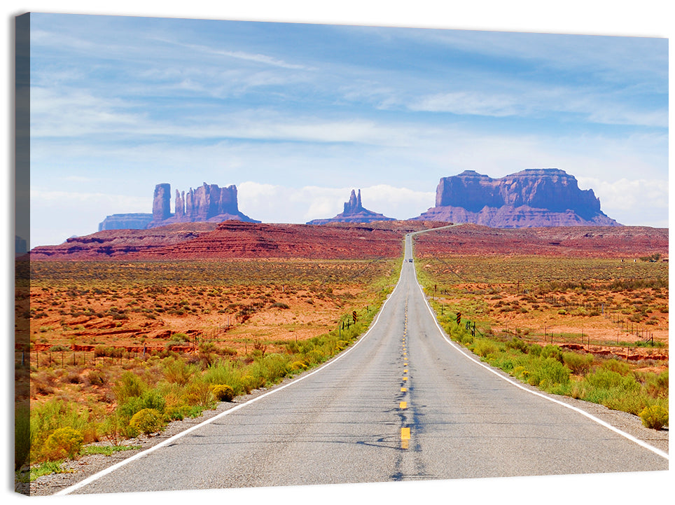 Highway 163 Into Monument Valley Wall Art, canvas print, landscape