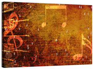 Grunge Music Notes Wall Art