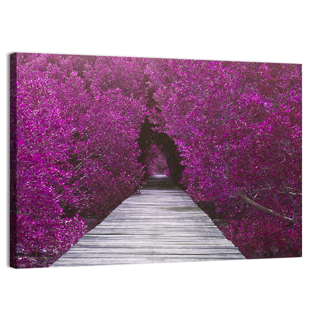 Magenta Mangrove Pathway Wall Art, canvas print, landscape