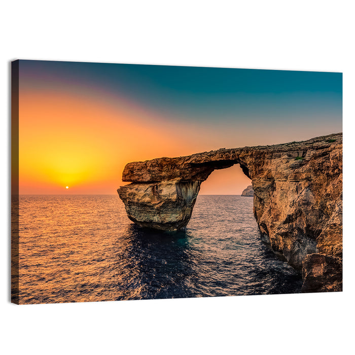 Azure Window Sunset, Dwejra Wall Art as a canvas print