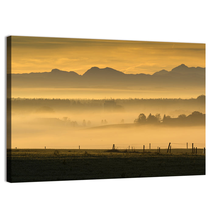 Bavarian Alps Morning Haze Wall Art as a canvas print
