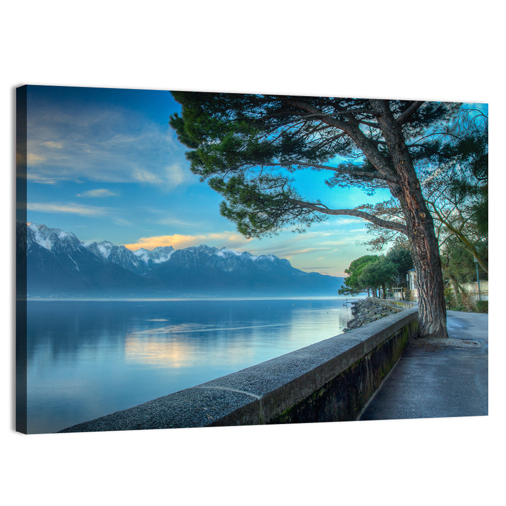Lake Geneva View from Montreux Wall Art