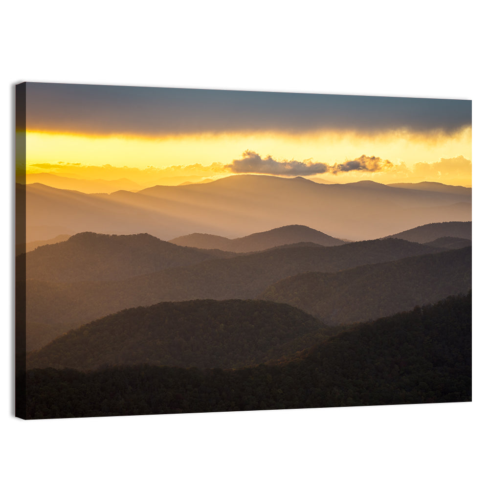 Southern Appalachian Sunset Wall Art, canvas print, landscape