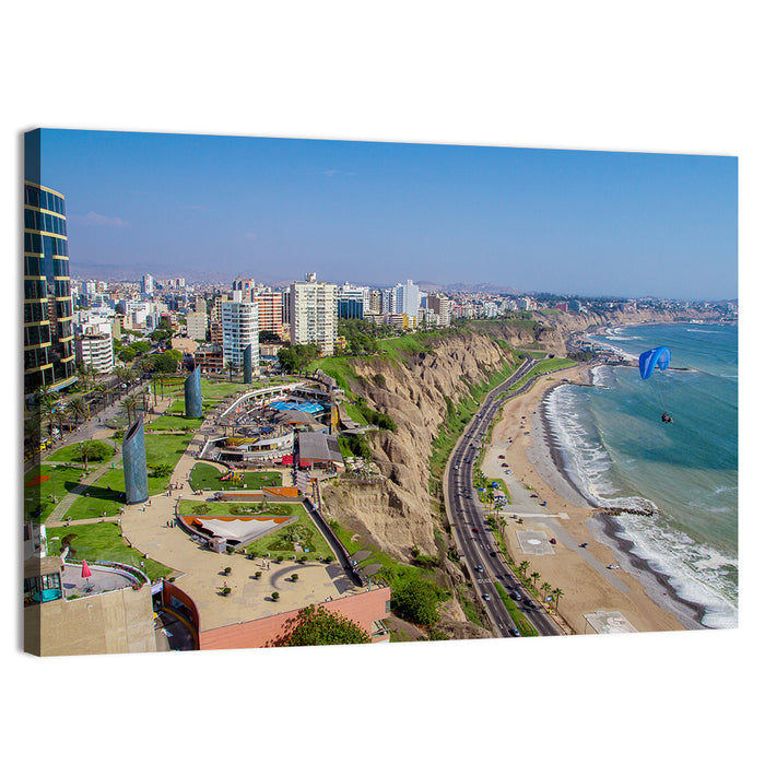 Miraflores Park Coastline Wall Art as a canvas print
