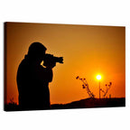 Golden Hour Photographer Silhouette Wall Art
