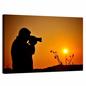 Photographer at Sunset Wall Art