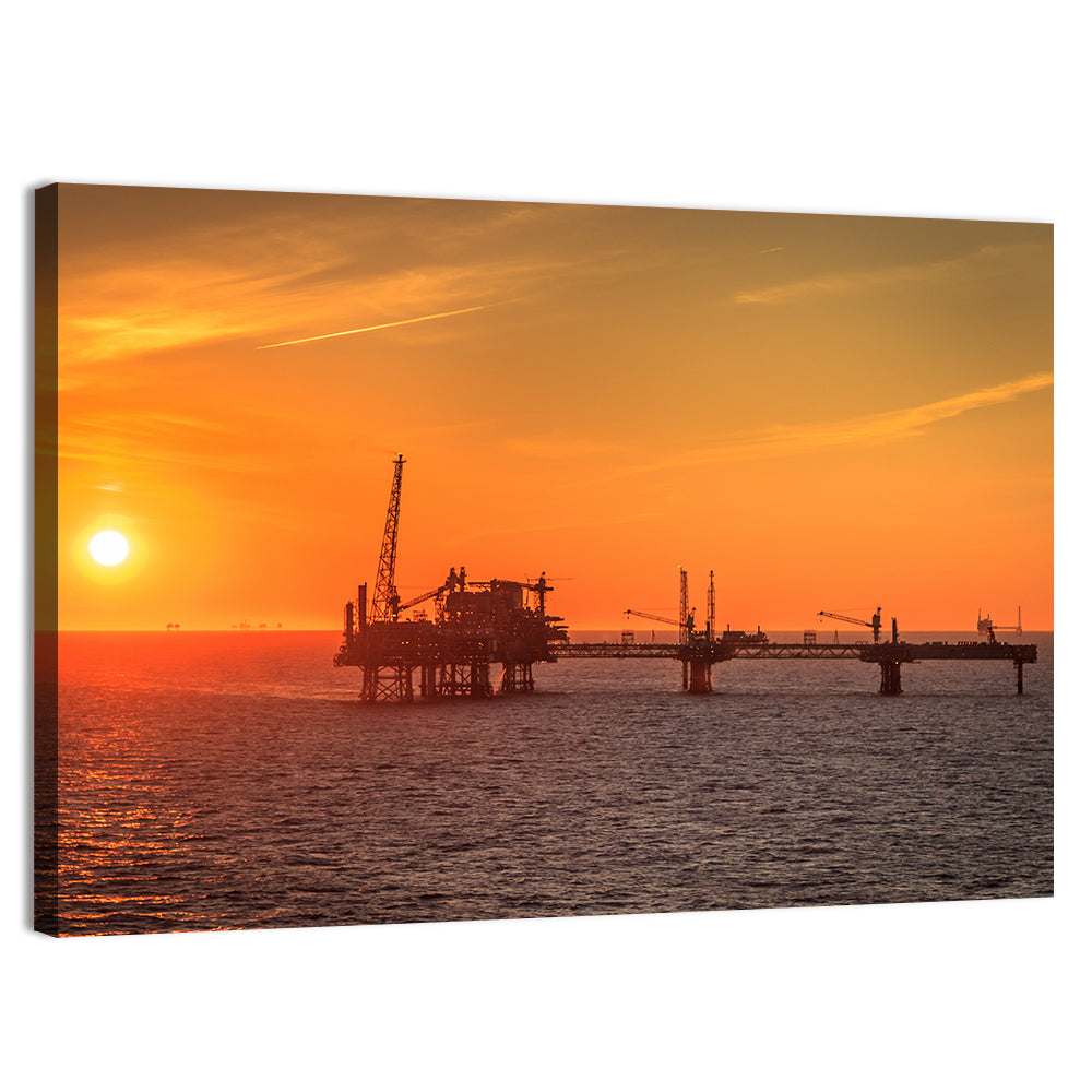 Denmark Oil Rig at Sunset Wall Art