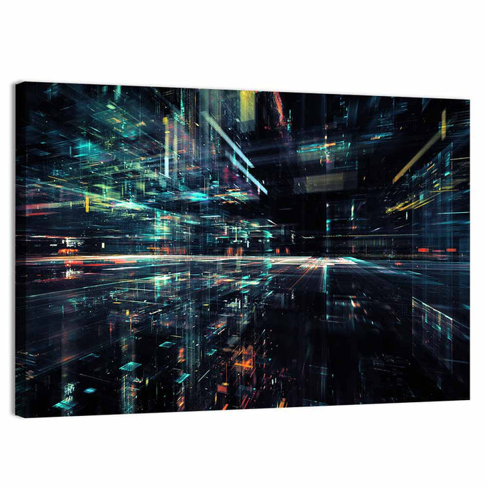 Digital Speed Corridor Wall Art as a canvas print
