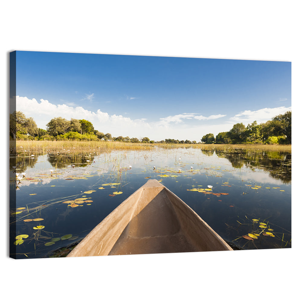 Mokoro Canoe in Okavango Delta Wall Art