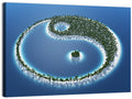 Yin Yang Tropical Island Aerial Wall Art