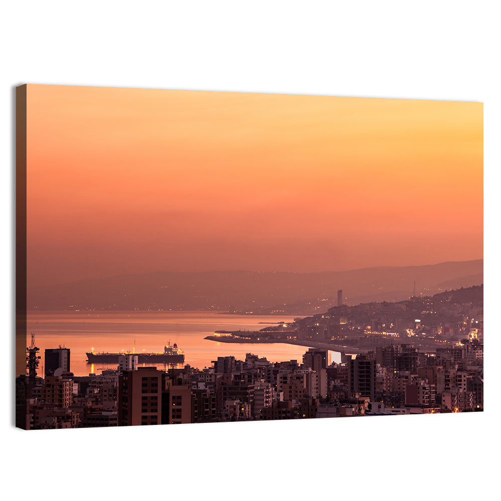 Beirut Sunset Skyline Wall Art