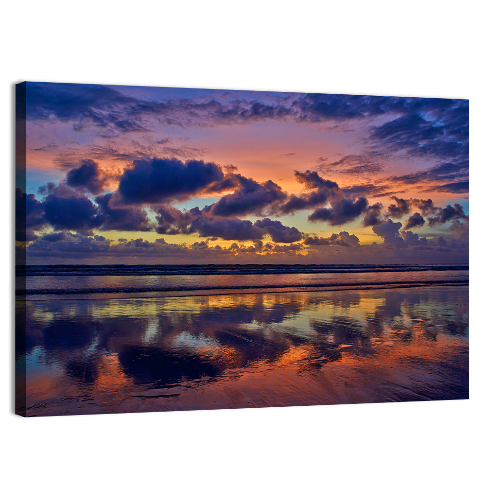 Dusk Beach Reflections Wall Art