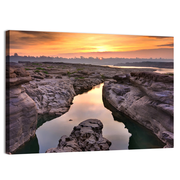 Sam Phan Bok Sunrise River Canyon Wall Art as a canvas print