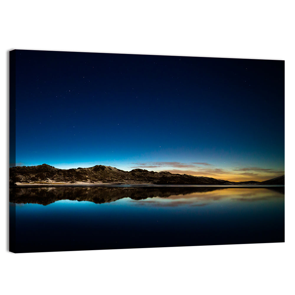 Kleifarvatn Lake at Dusk Wall Art, canvas print, landscape