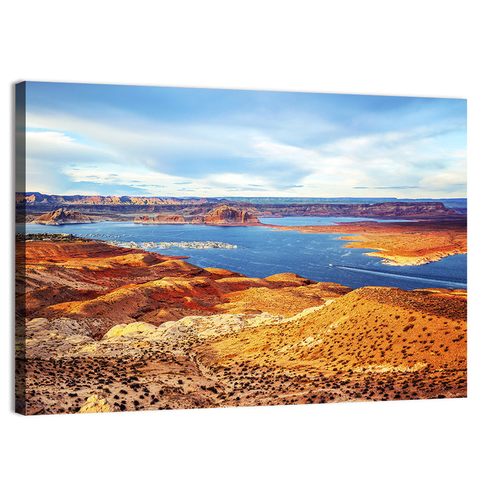 Lake Powell Marina Panorama Wall Art as a canvas print