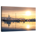 Husavik Harbor at Golden Hour Wall Art
