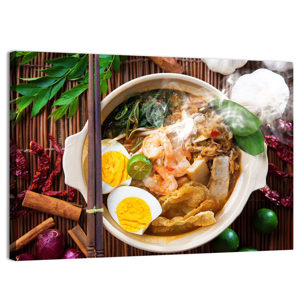 Malaysian Prawn Mee Bowl Wall Art, canvas print, landscape