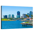 Long Beach Rainbow Harbor Skyline Wall Art