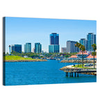 Long Beach Rainbow Harbor Skyline Wall Art