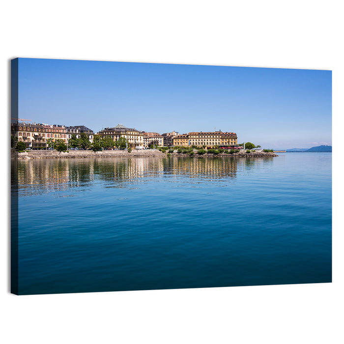 Tranquil Lake Neuchatel Wall Art as a canvas print