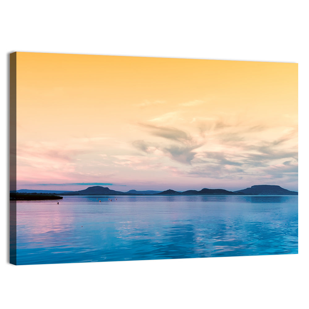 Lake Balaton at Golden Hour Wall Art, canvas print, landscape