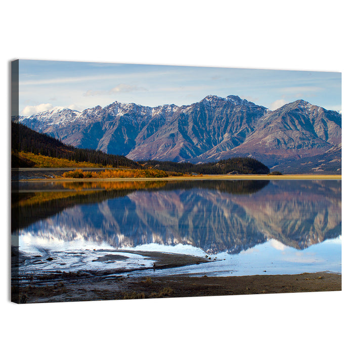 Kluane Lake Autumn Reflection Wall Art as a canvas print