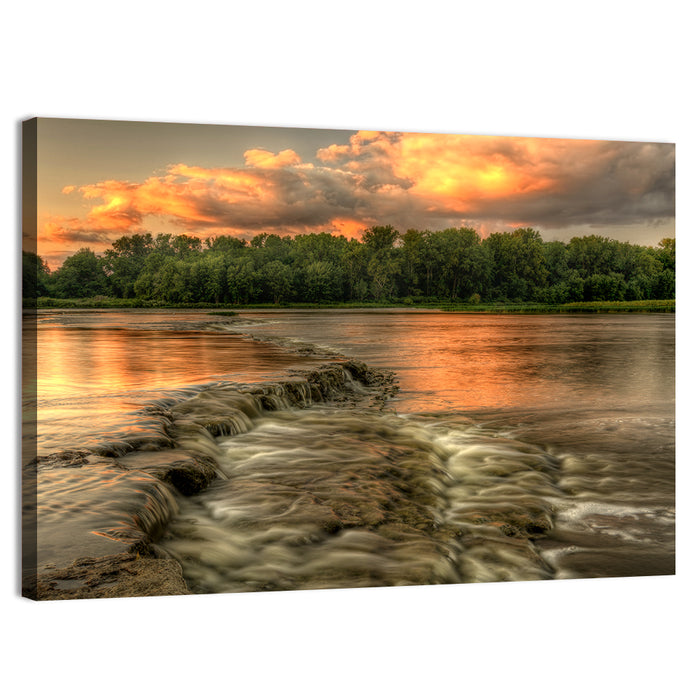 Maumee River Sunset Wall Art as a canvas print