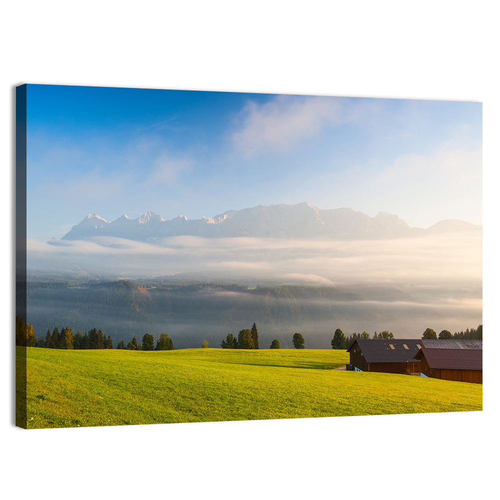 Sunlit Mountain Clouds Wall Art, canvas print, landscape