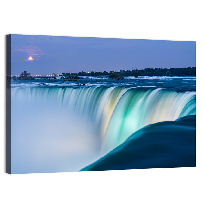 Horseshoe Falls by Moonlight Wall Art as a canvas print