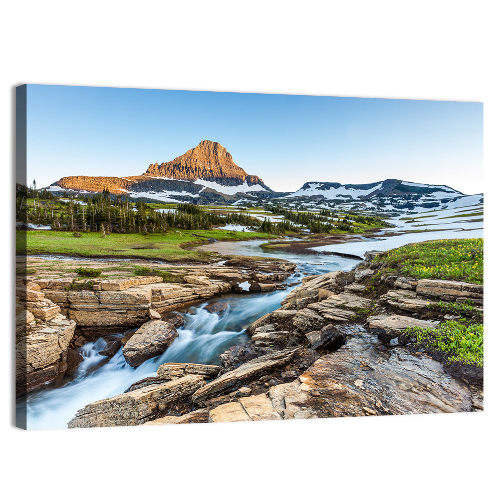 Logan Pass Golden Hour Wall Art, canvas print, landscape