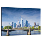 Frankfurt Skyline with Eiserner Steg Wall Art
