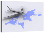 Airplane Over World Map Wall Art