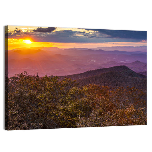 Blue Ridge Mountains Sunset Wall Art