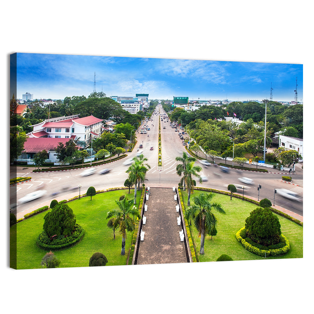 Phnom Penh Independence Monument Boulevard Wall Art, canvas print, landscape