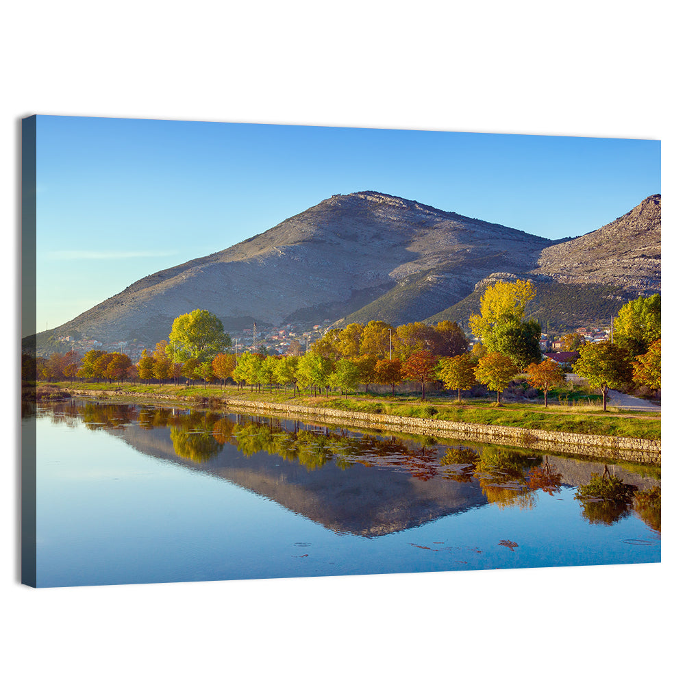 Trebišnjica River Reflection, Trebinje Wall Art, canvas print, landscape