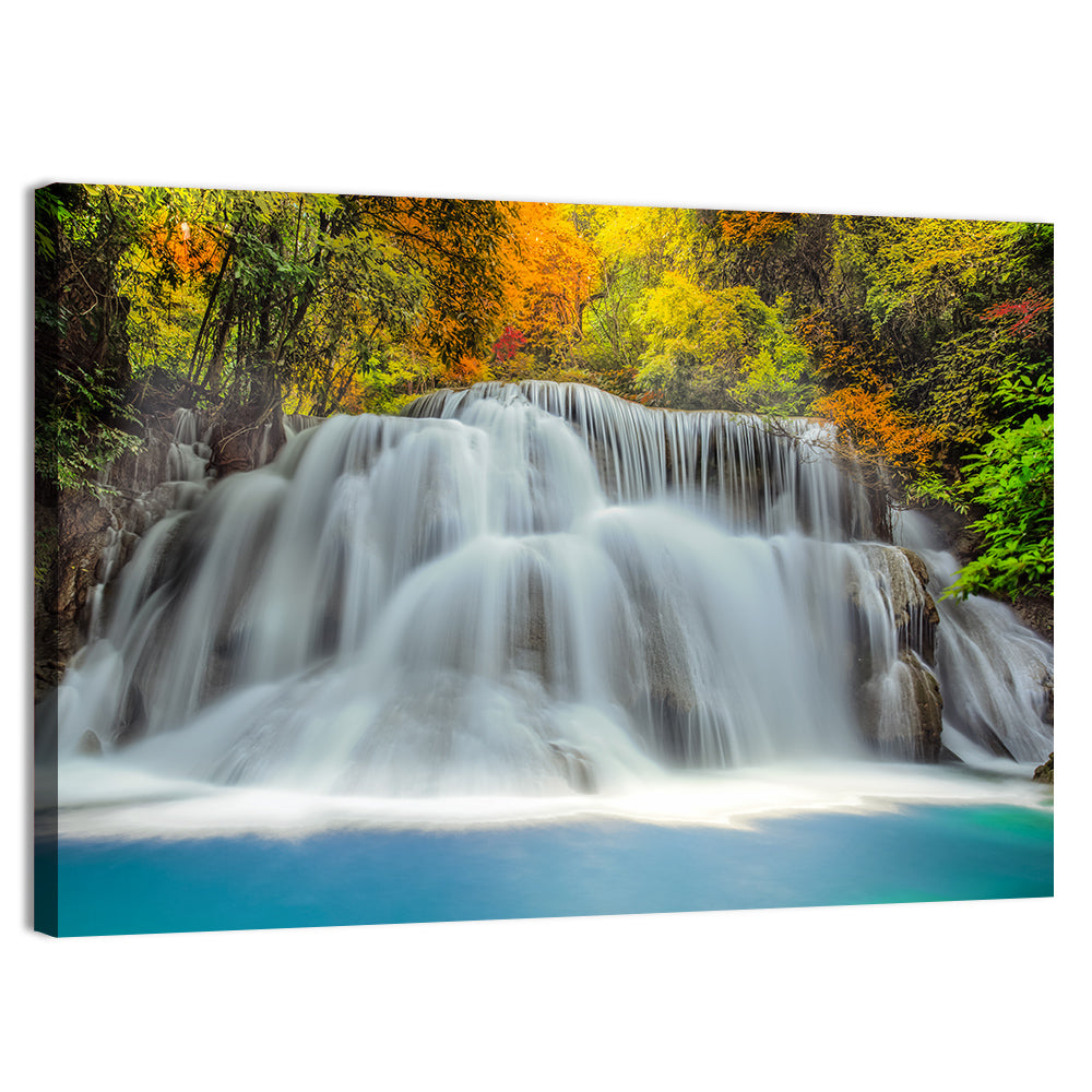 Erawan Falls Cascade Wall Art, canvas print, landscape
