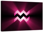 Magenta Aquarius Symbol Wall Art