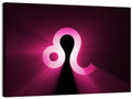 Glowing Magenta Leo Symbol Wall Art