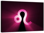 Glowing Magenta Leo Symbol Wall Art