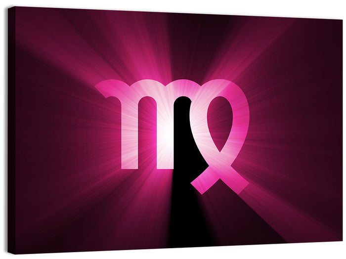 Radiant Virgo Symbol Wall Art as a canvas print