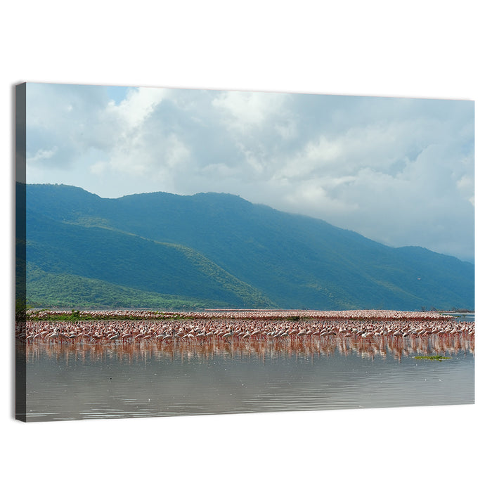 Flock of Flamingos at Lake Bogoria Wall Art as a canvas print