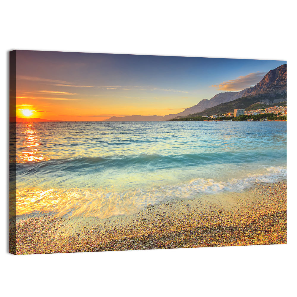 Makarska Pebble Beach Sunset Wall Art