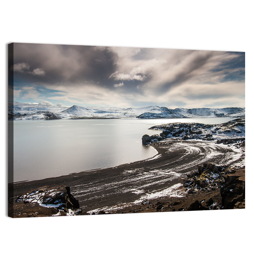 Kleifarvatn Black Sand Shore Wall Art